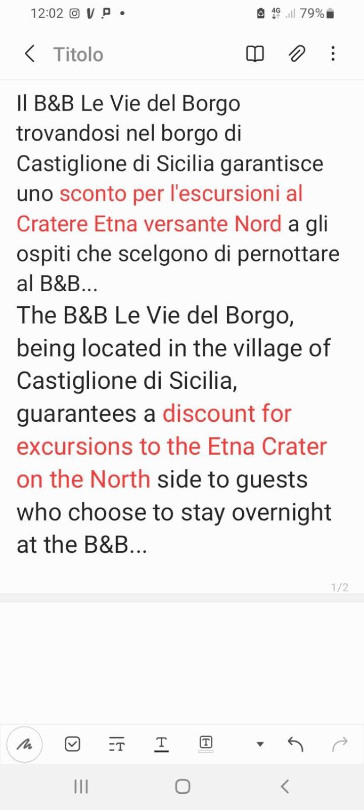 B&B Le Vie Del Borgo Кастильоне-ди-Сицилия Экстерьер фото